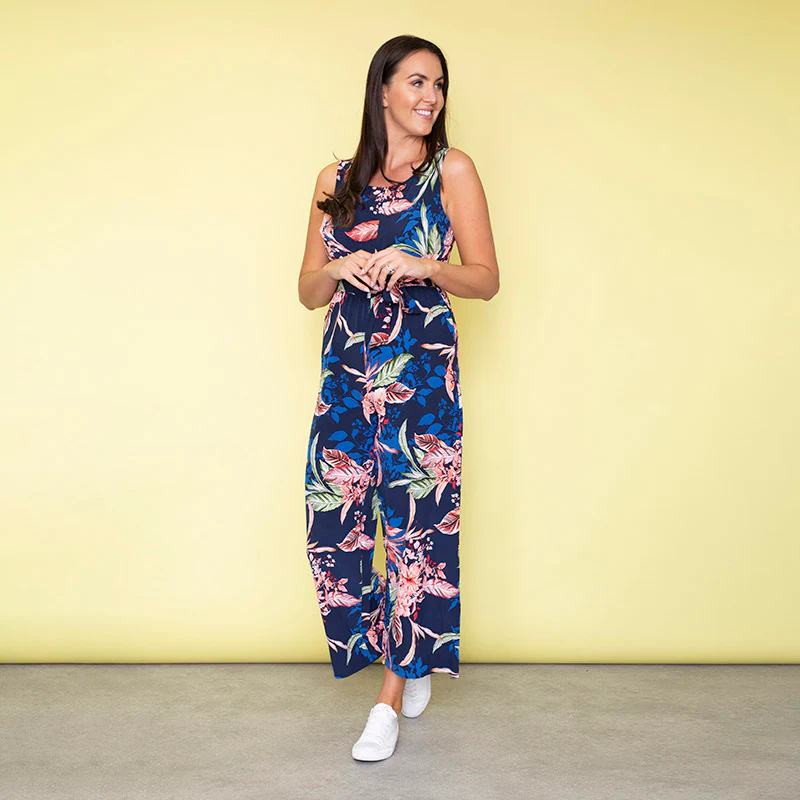 Maya Floral Jumpsuit (Navy) - Image 4