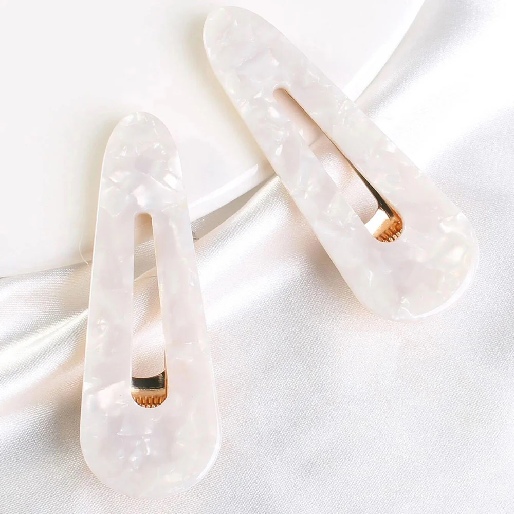 2pcs Pearl Hair Clip (White)
