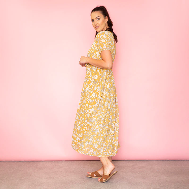 Sally Wrap Floral Dress Buttercup - Image 4