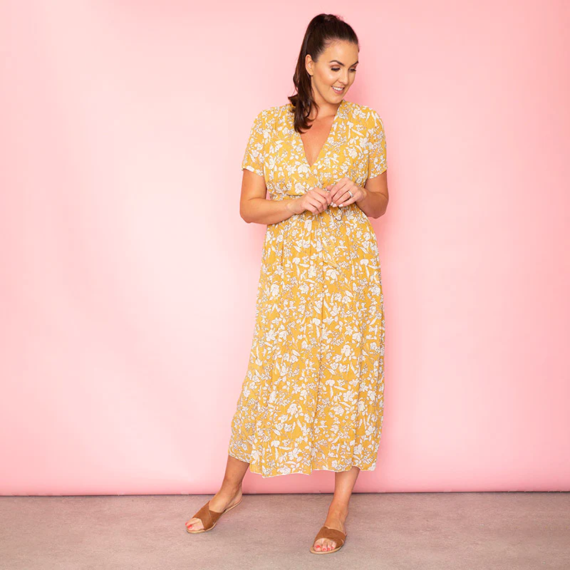 Sally Wrap Floral Dress Buttercup - Image 5