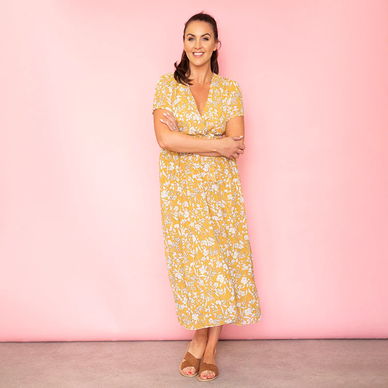 Sally Wrap Floral Dress Buttercup - Image 6