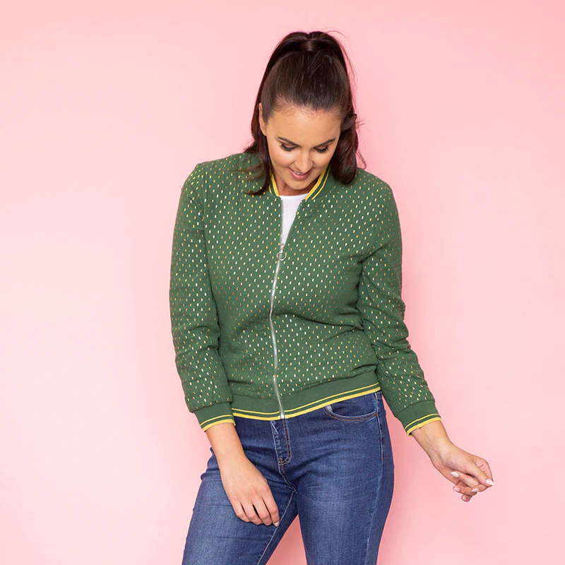Bonnie Polka Dot Bomber (Forrest Green) - Image 8