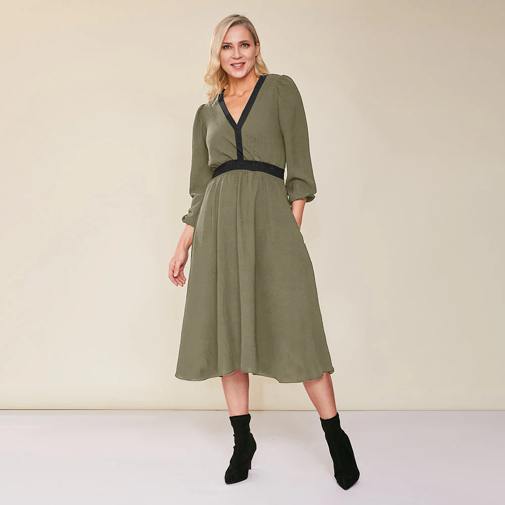 Adelle Dress (Khaki) - Image 2