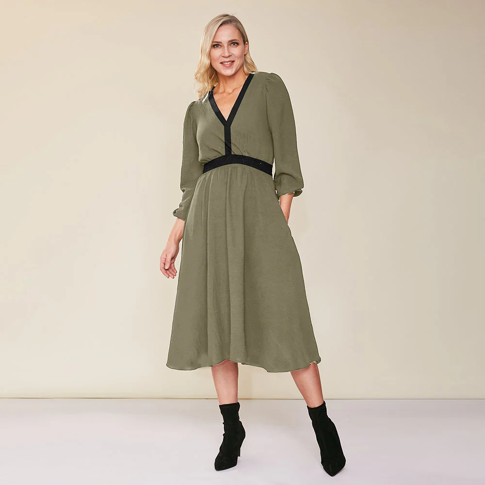Adelle Dress (Khaki) - Image 3
