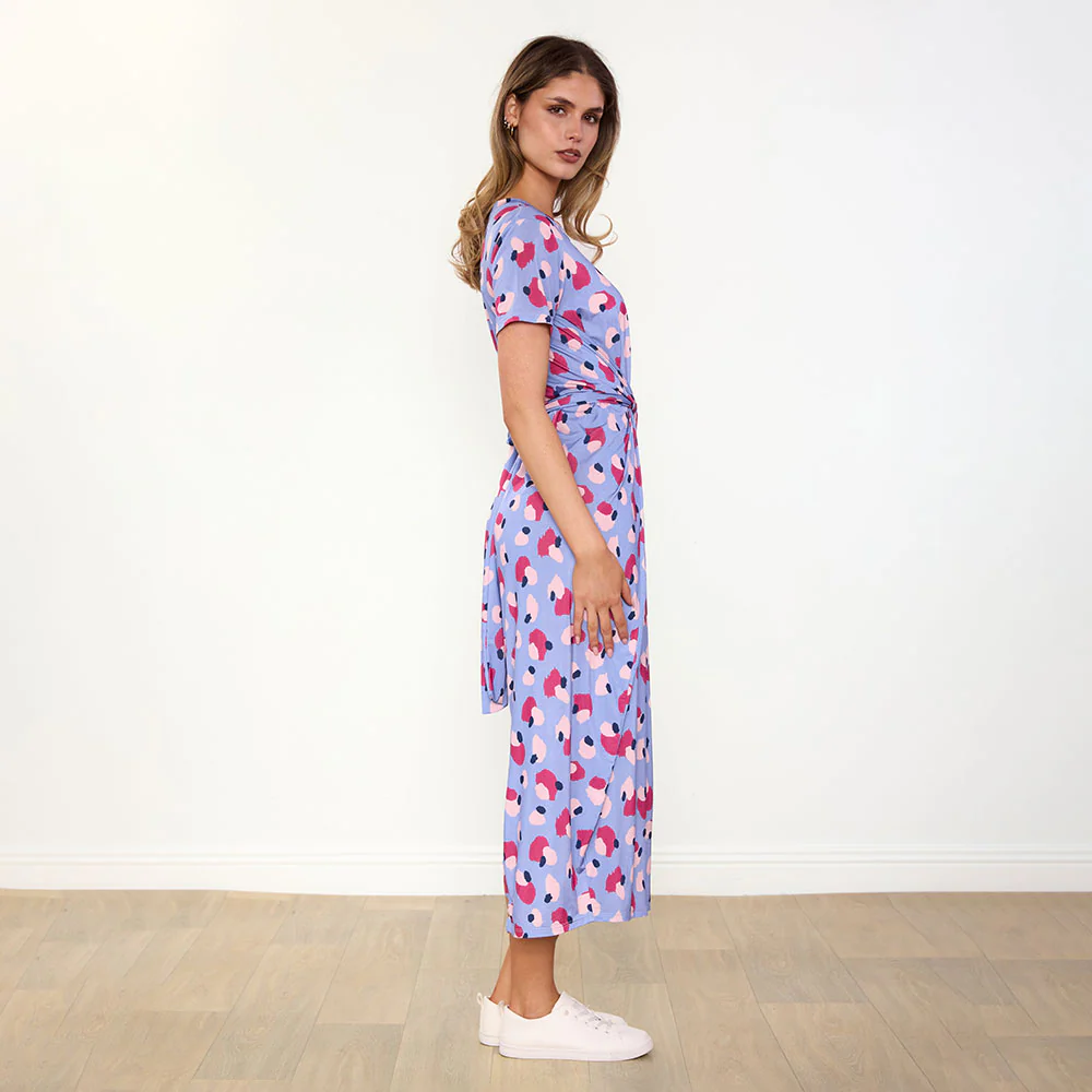 Alana Dress (Blue/Wine Abstract) - Image 10