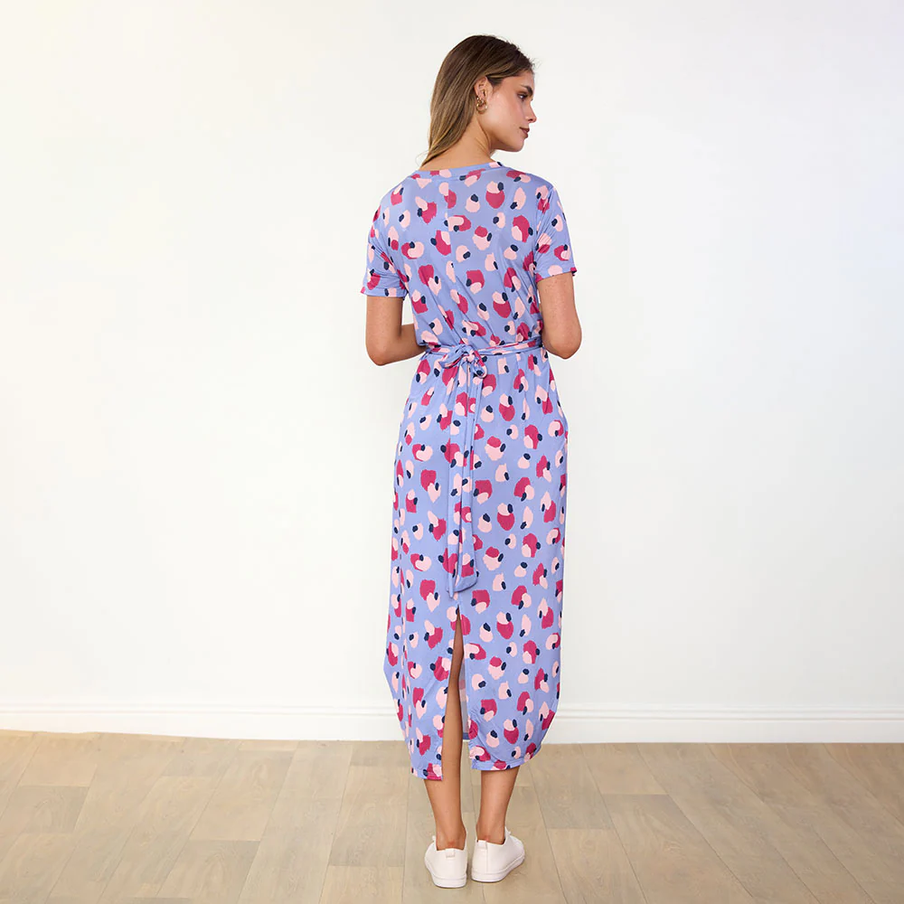 Alana Dress (Blue/Wine Abstract) - Image 11