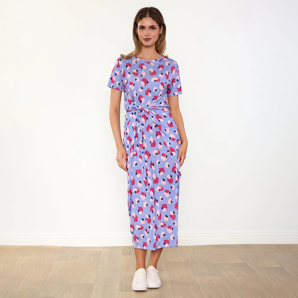 Alana Dress (Blue/Wine Abstract) - Image 5