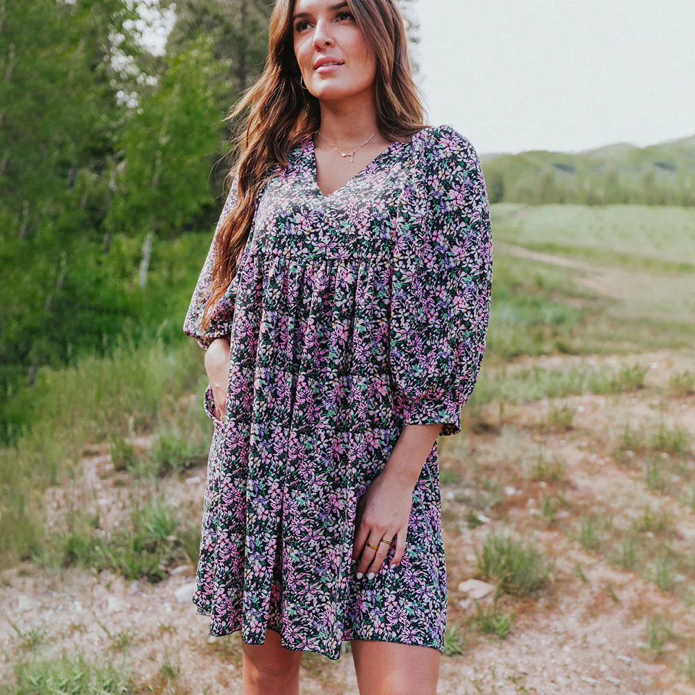 Alyssa Dress (Black Floral) - Image 2