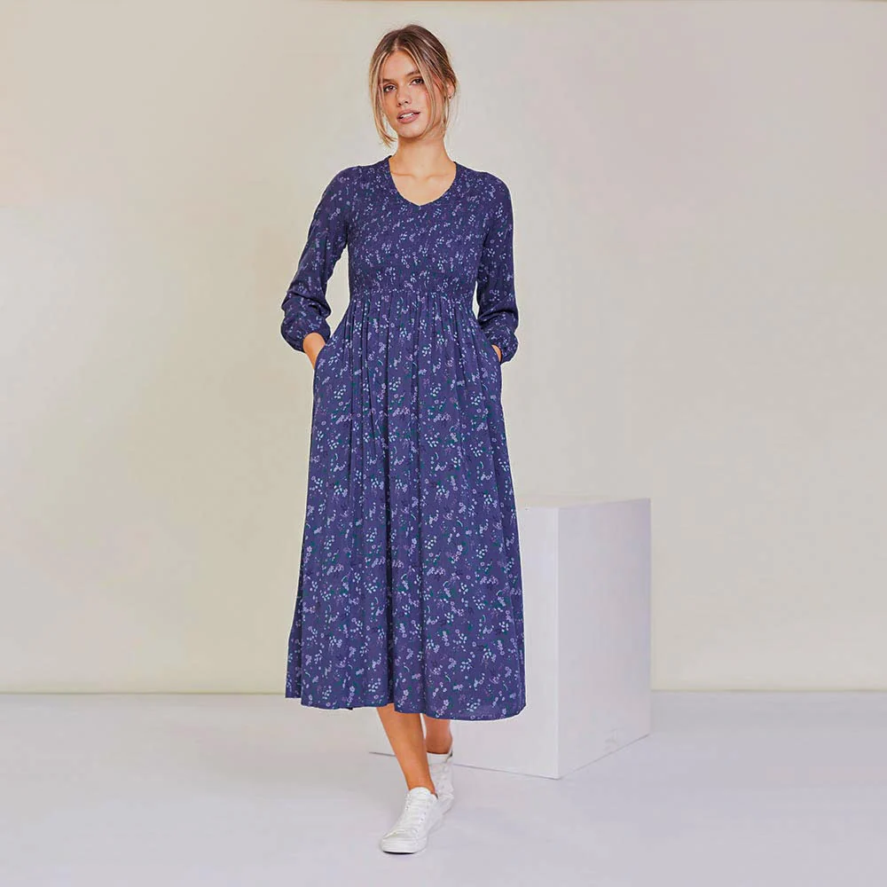Amelia Dress (Navy Floral)