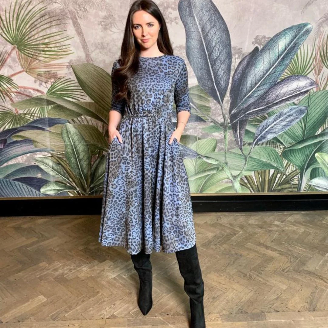 Annie Dress (Blue Leopard) - Image 2