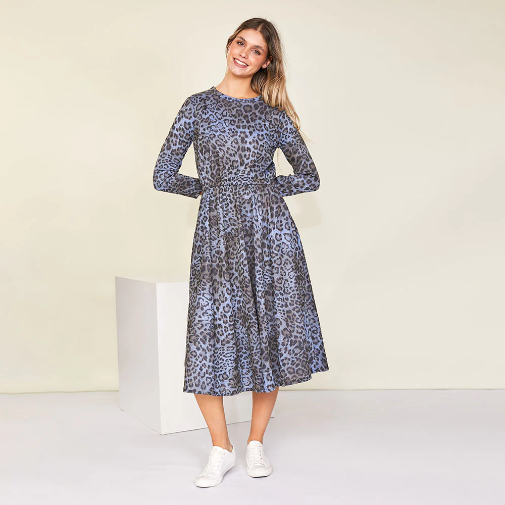 Annie Dress (Blue Leopard) - Image 3