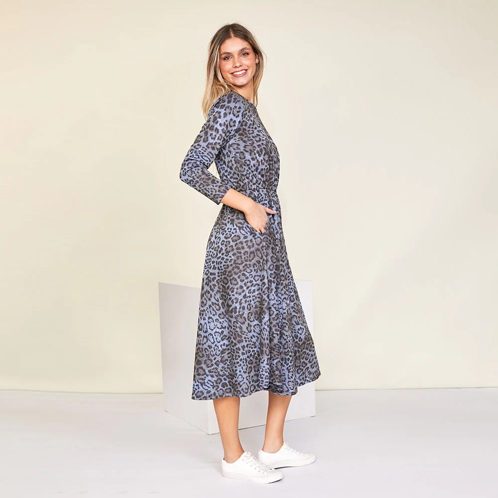 Annie Dress (Blue Leopard) - Image 5