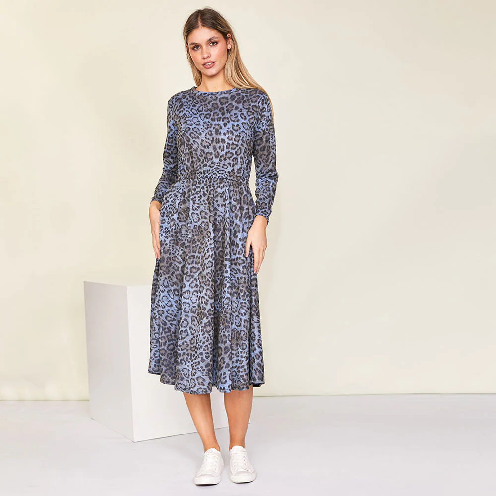Annie Dress (Blue Leopard) - Image 7