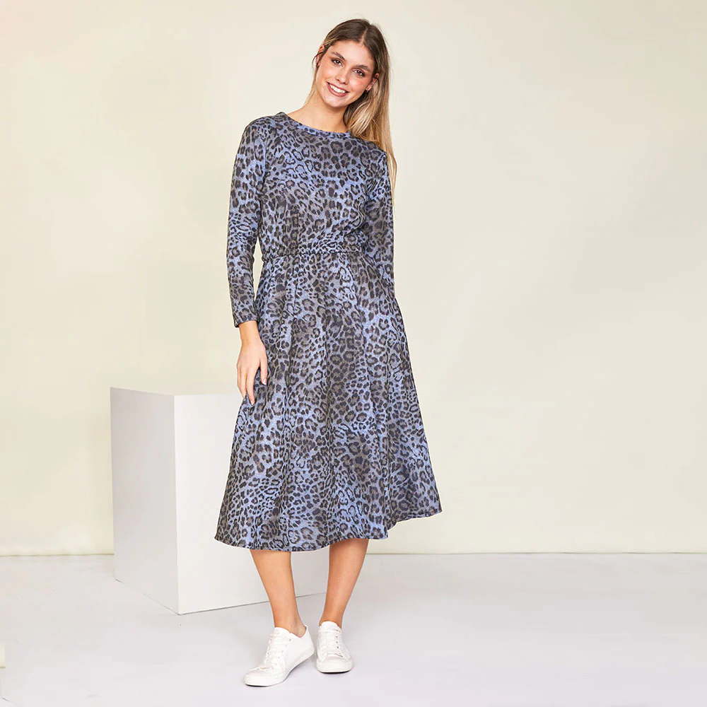 Annie Dress (Blue Leopard) - Image 8