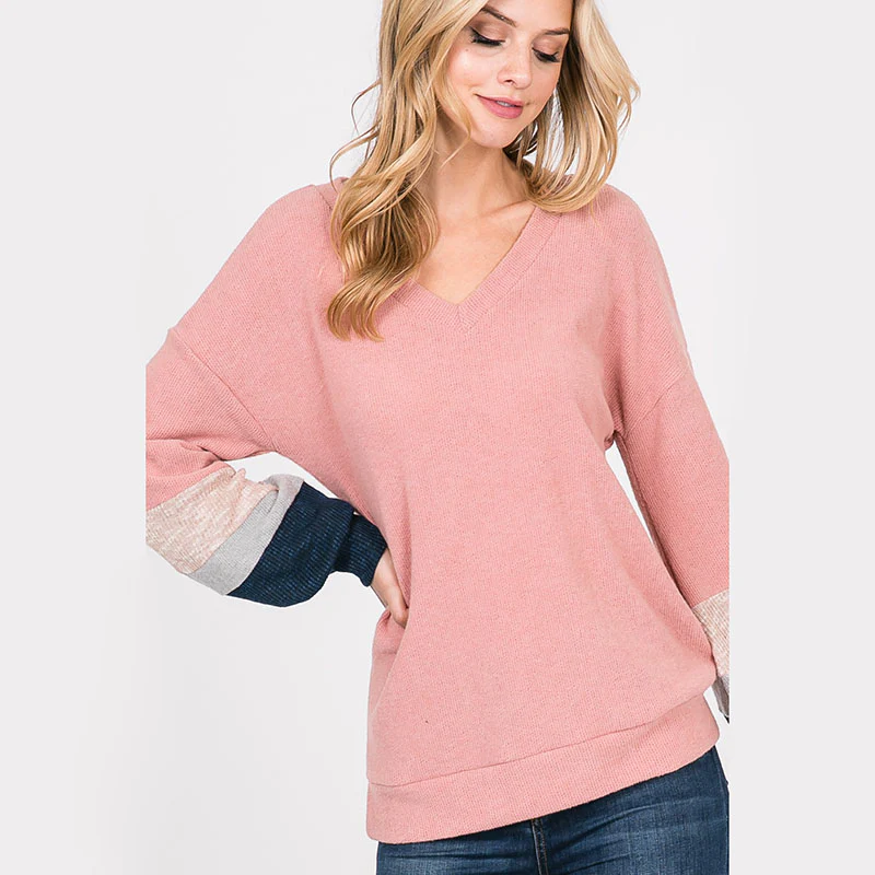 Apolo Colour Block Top Rose - Image 2