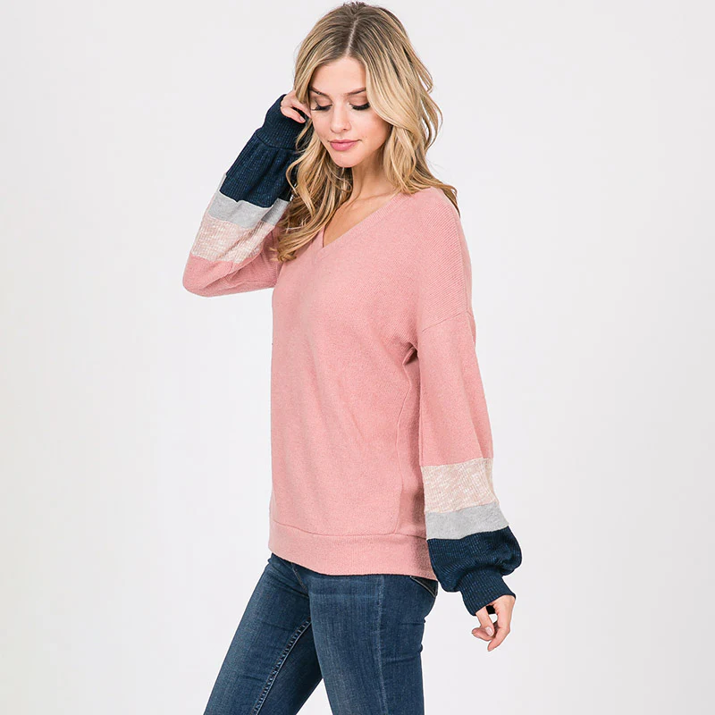 Apolo Colour Block Top Rose - Image 6