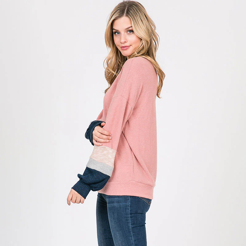 Apolo Colour Block Top Rose - Image 7
