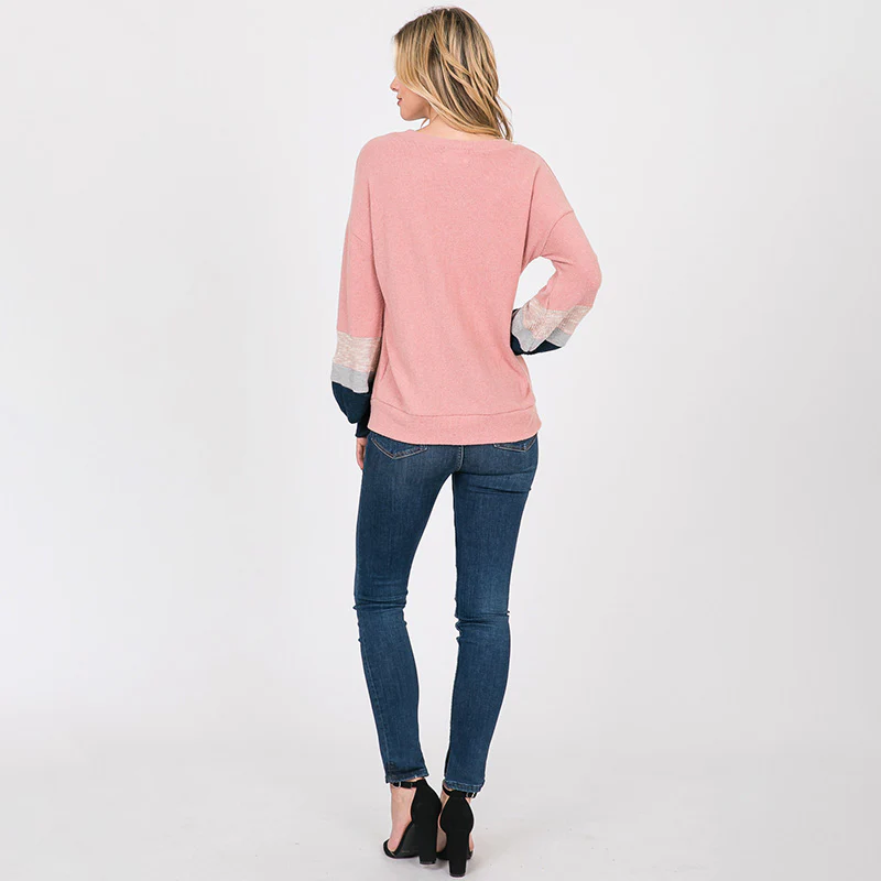 Apolo Colour Block Top Rose - Image 8