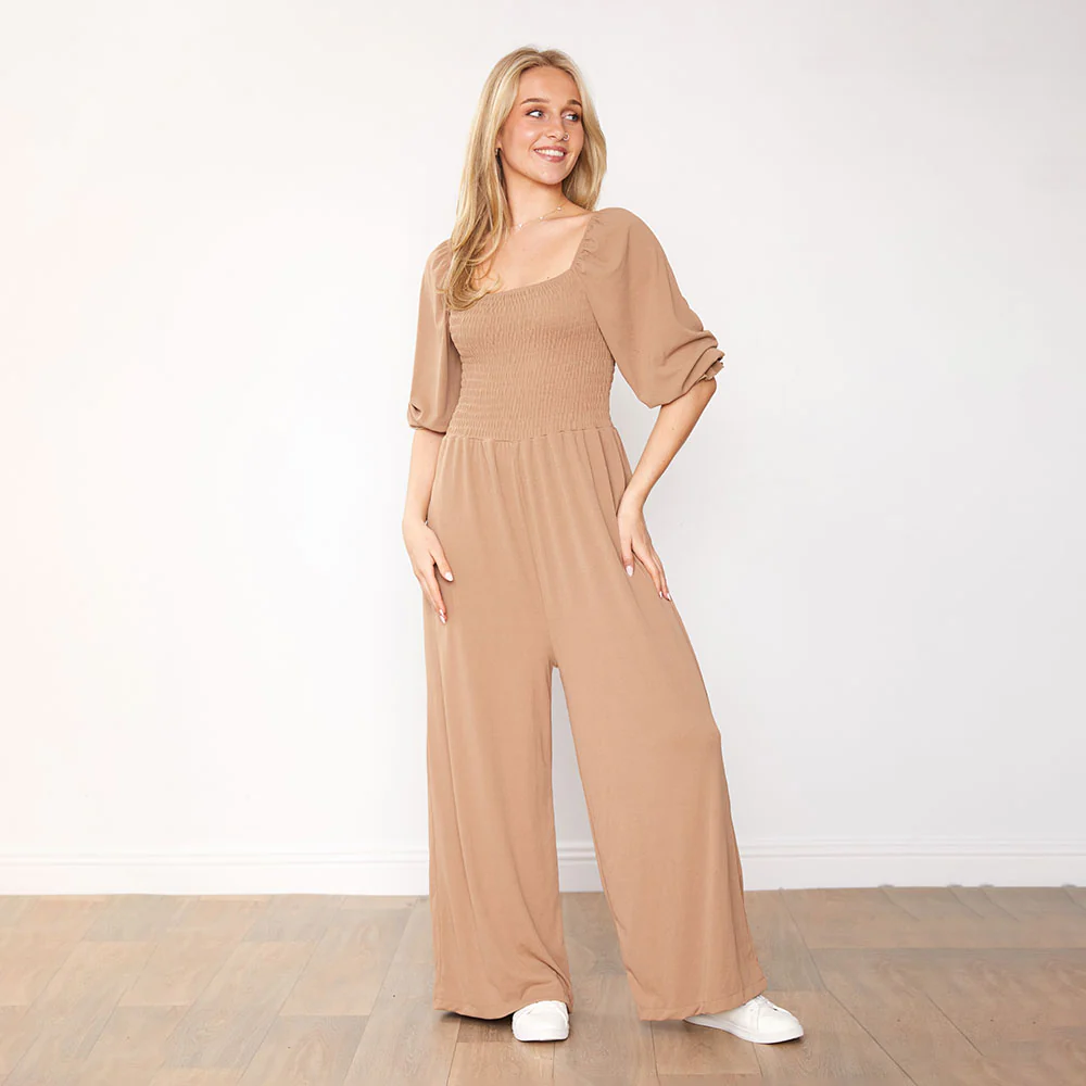 Athena Jumpsuit (Tan) - Image 3