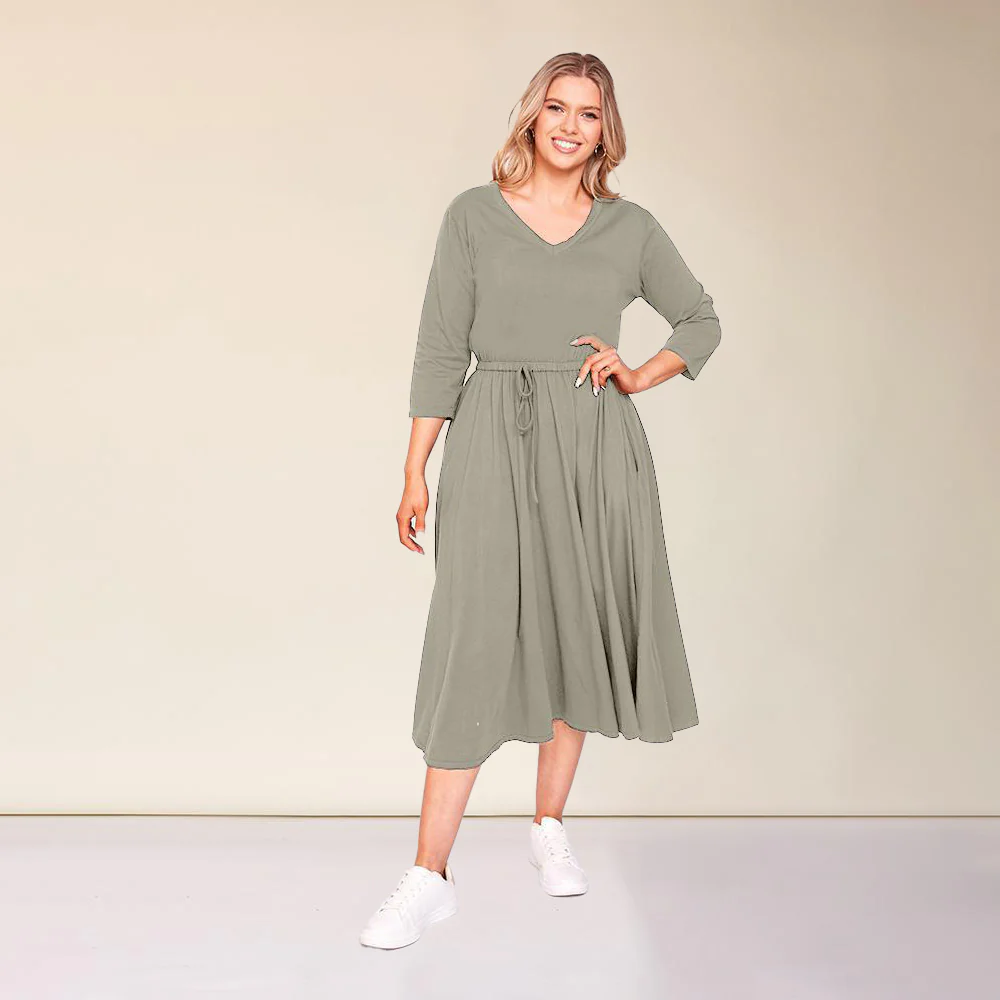 Ava Dress (Khaki) - Image 4
