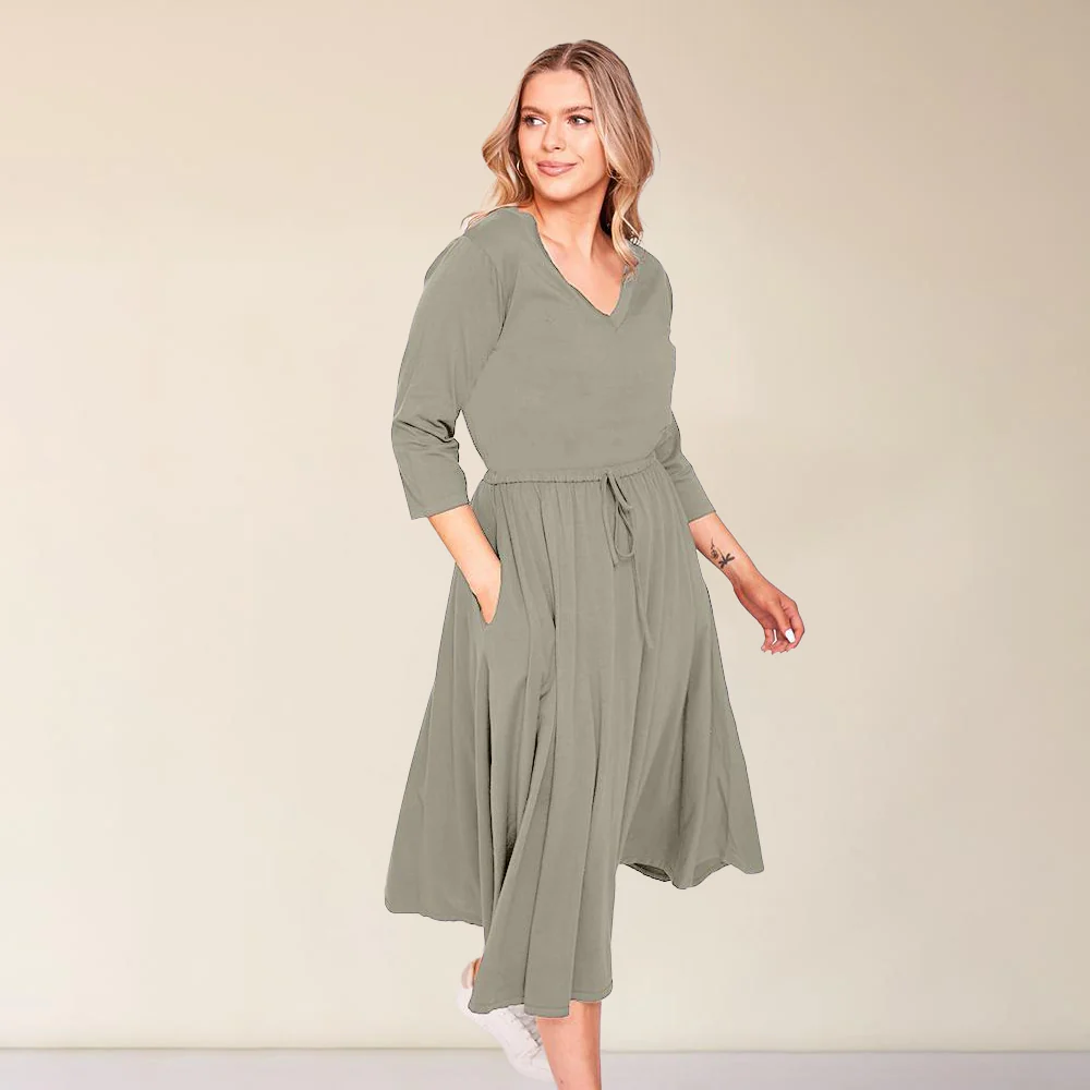 Ava Dress (Khaki) - Image 6