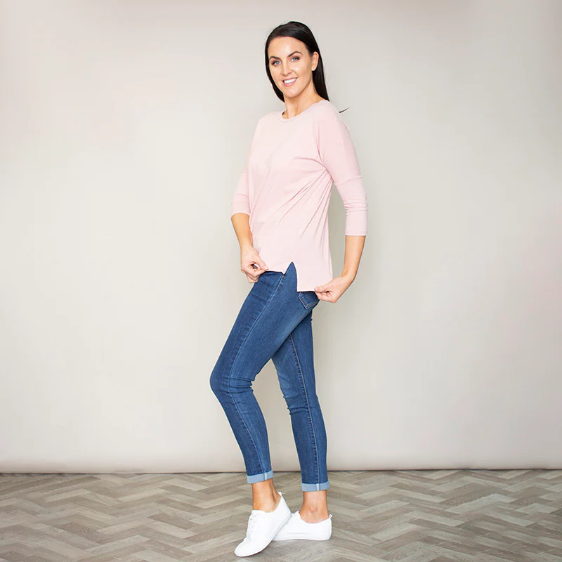 Perry Relaxed Fit Round Neck Top (Blush) - Image 2