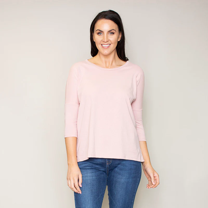 Perry Relaxed Fit Round Neck Top (Blush) - Image 4