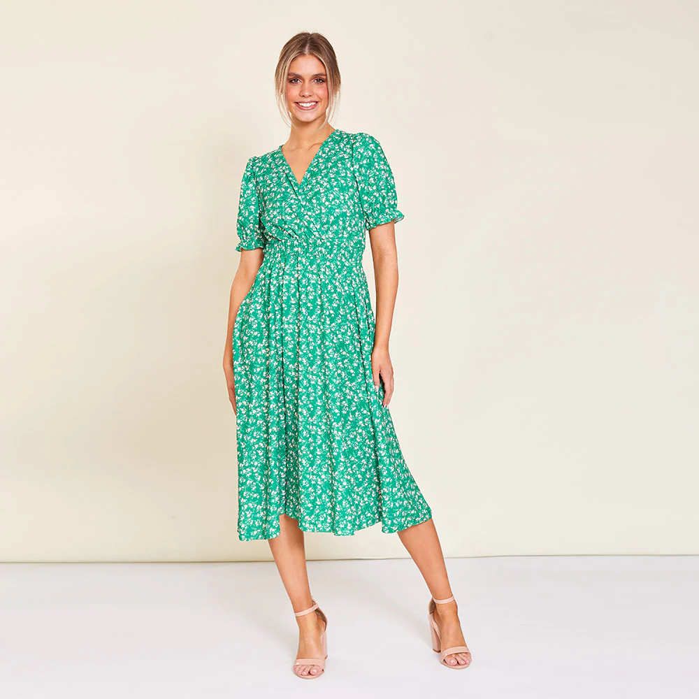 Belle Dress (Green Floral) - Image 14