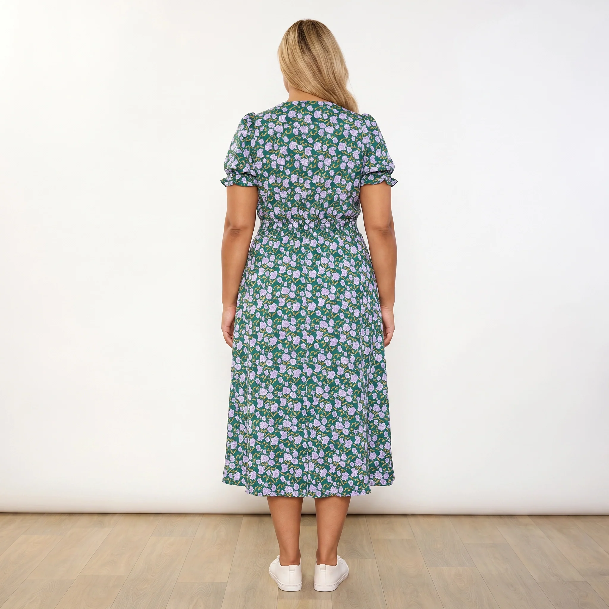 Belle Dress (Green/Lilac Wildflower) - Image 18