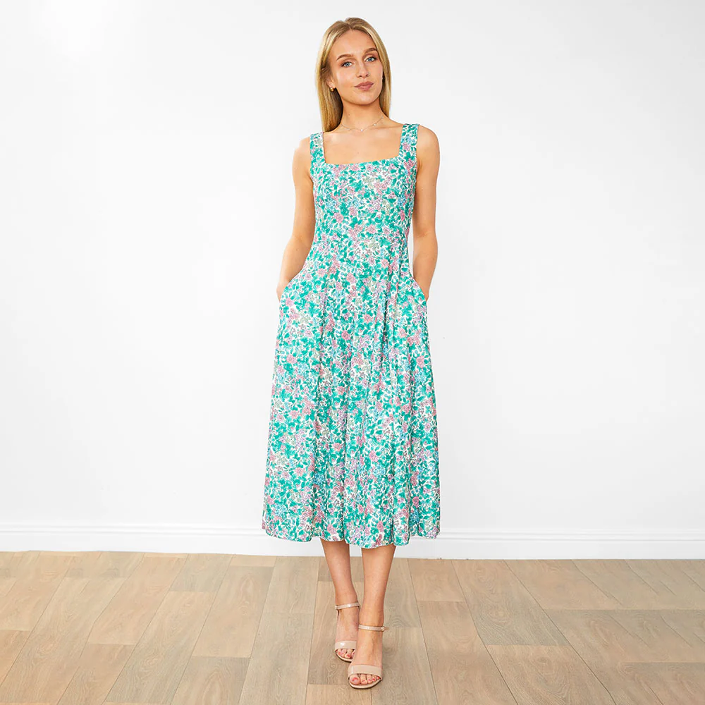 Bronagh Dress (Green Floral) - Image 4
