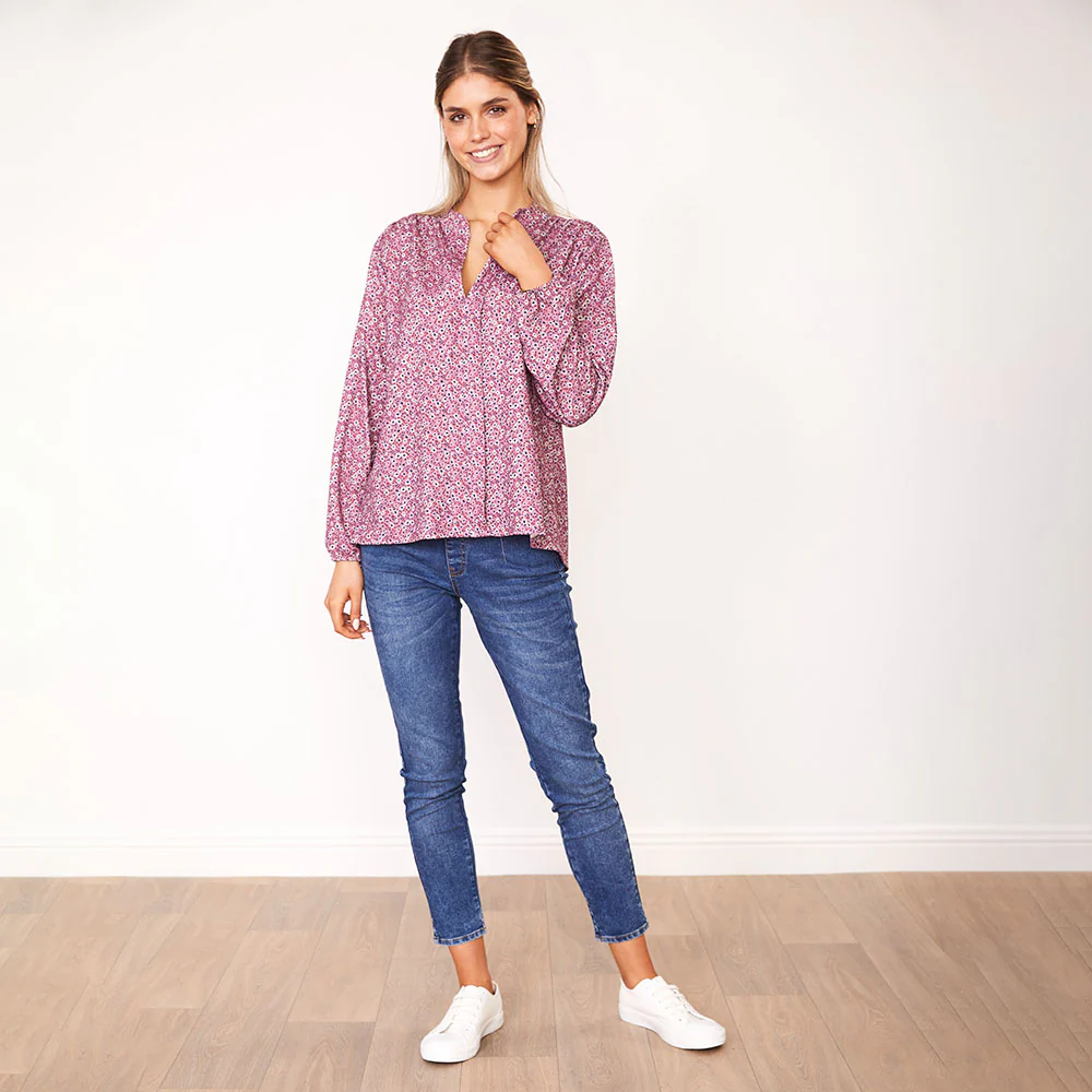 Cara Top (Pink Floral & Green Floral) - Image 2