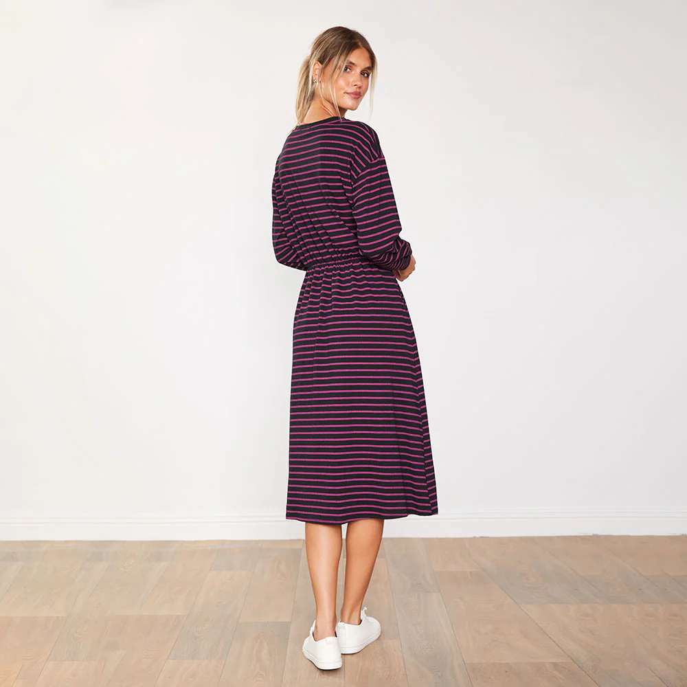 Carmen Dress (Black/Pink Stripe) - Image 16
