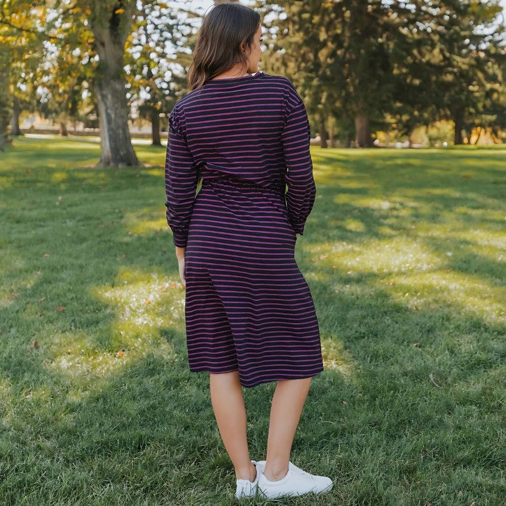 Carmen Dress (Black/Pink Stripe) - Image 7