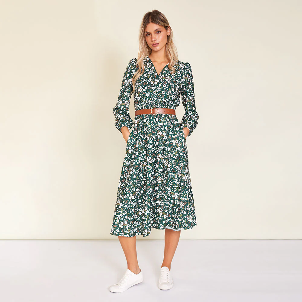 Carrie Dress (Floral Green) - Image 4