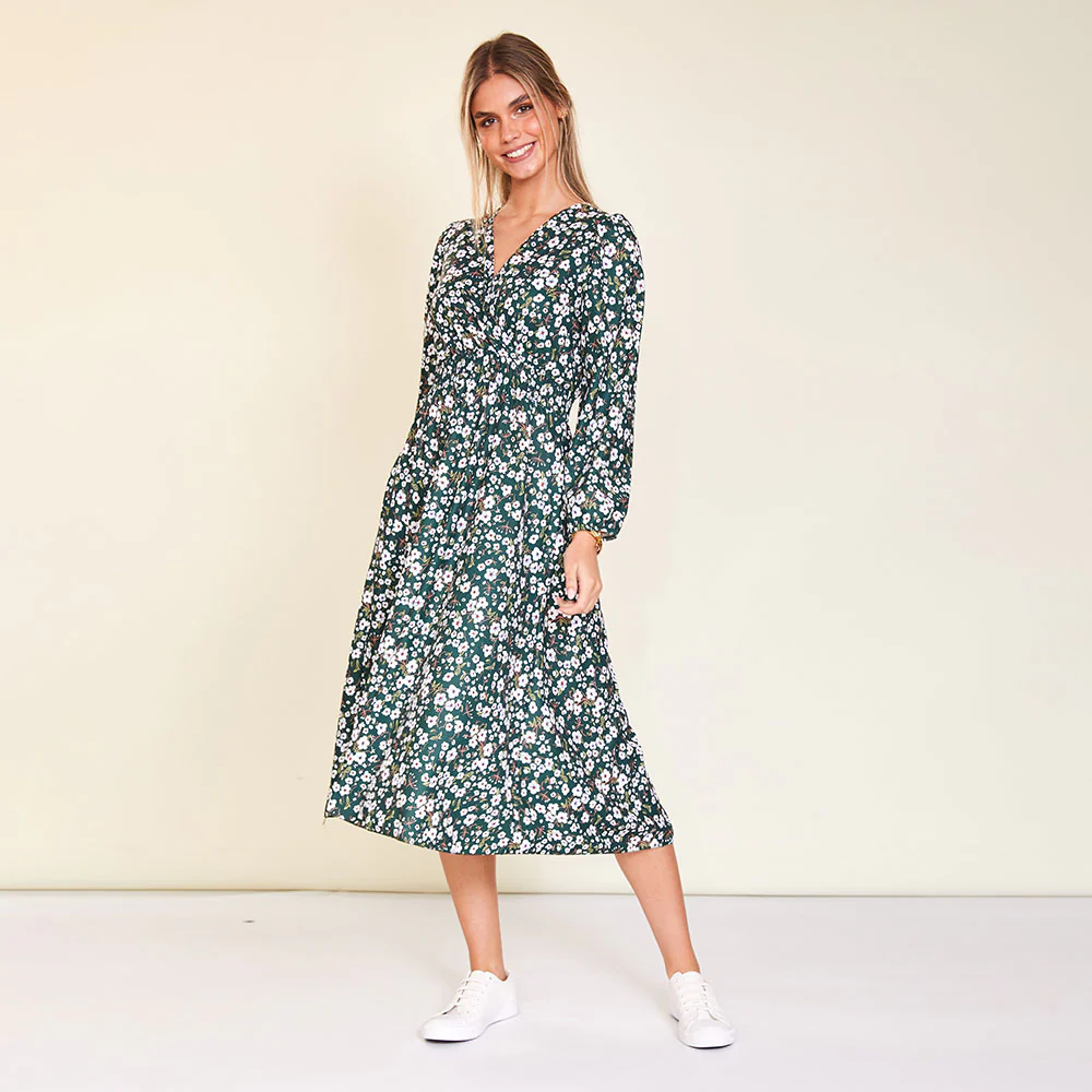 Carrie Dress (Floral Green) - Image 6