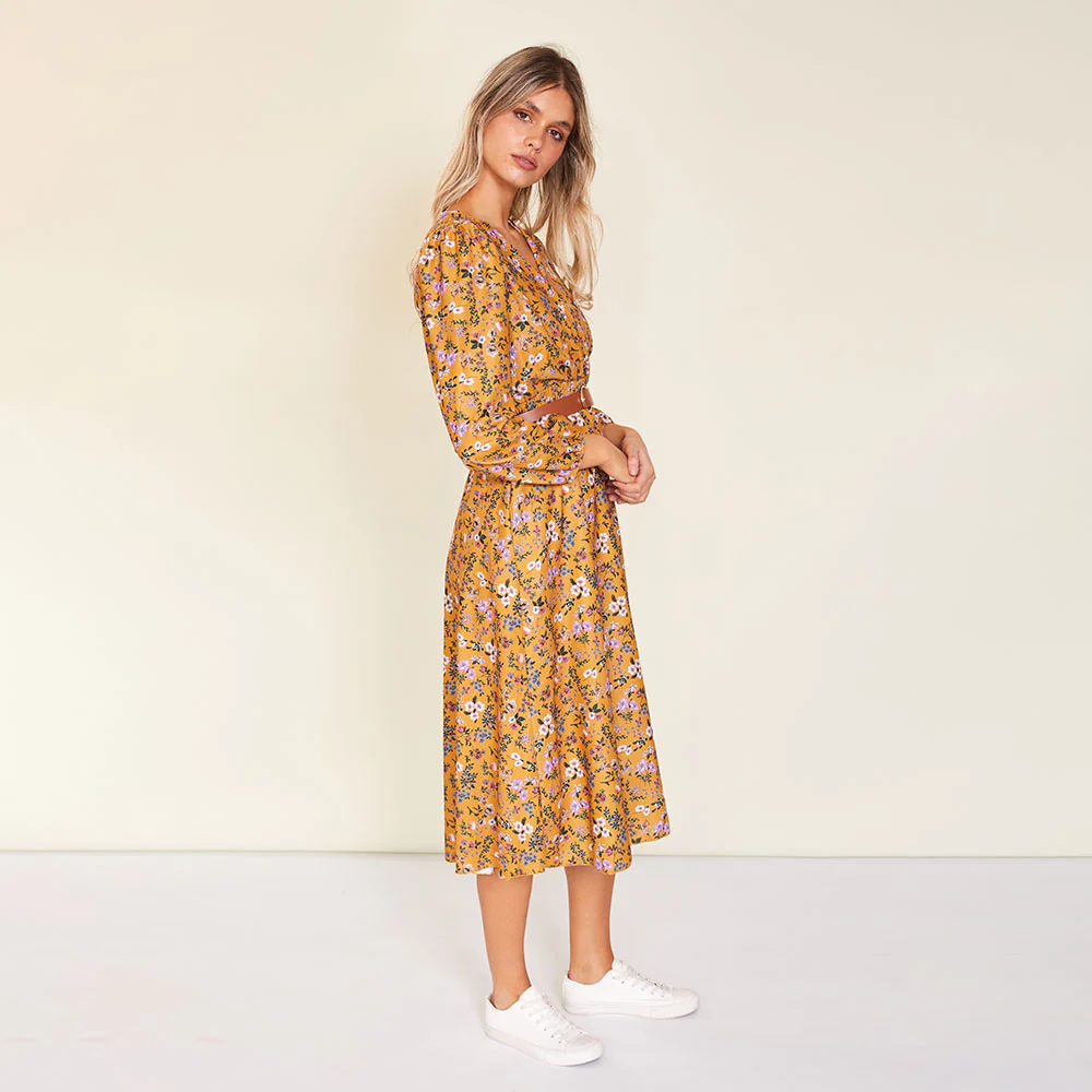 Carrie Dress (Floral Mustard) - Image 12