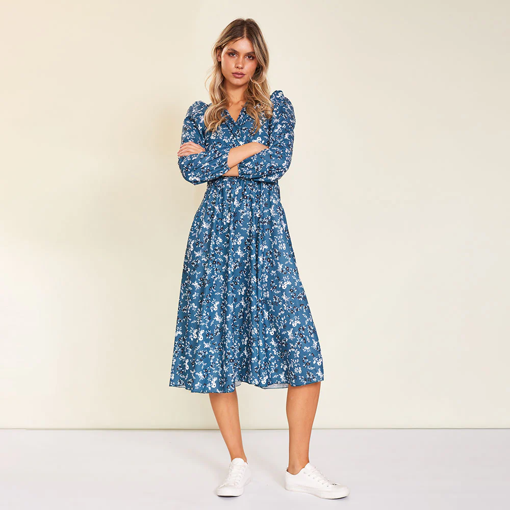 Carrie Dress (Floral Teal) - Image 13
