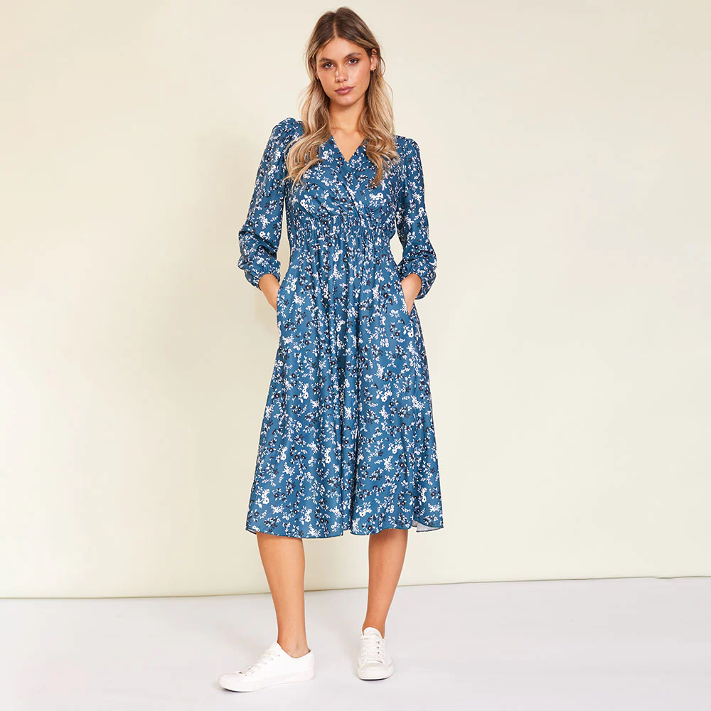 Carrie Dress (Floral Teal) - Image 5