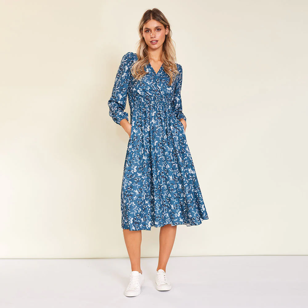 Carrie Dress (Floral Teal) - Image 7