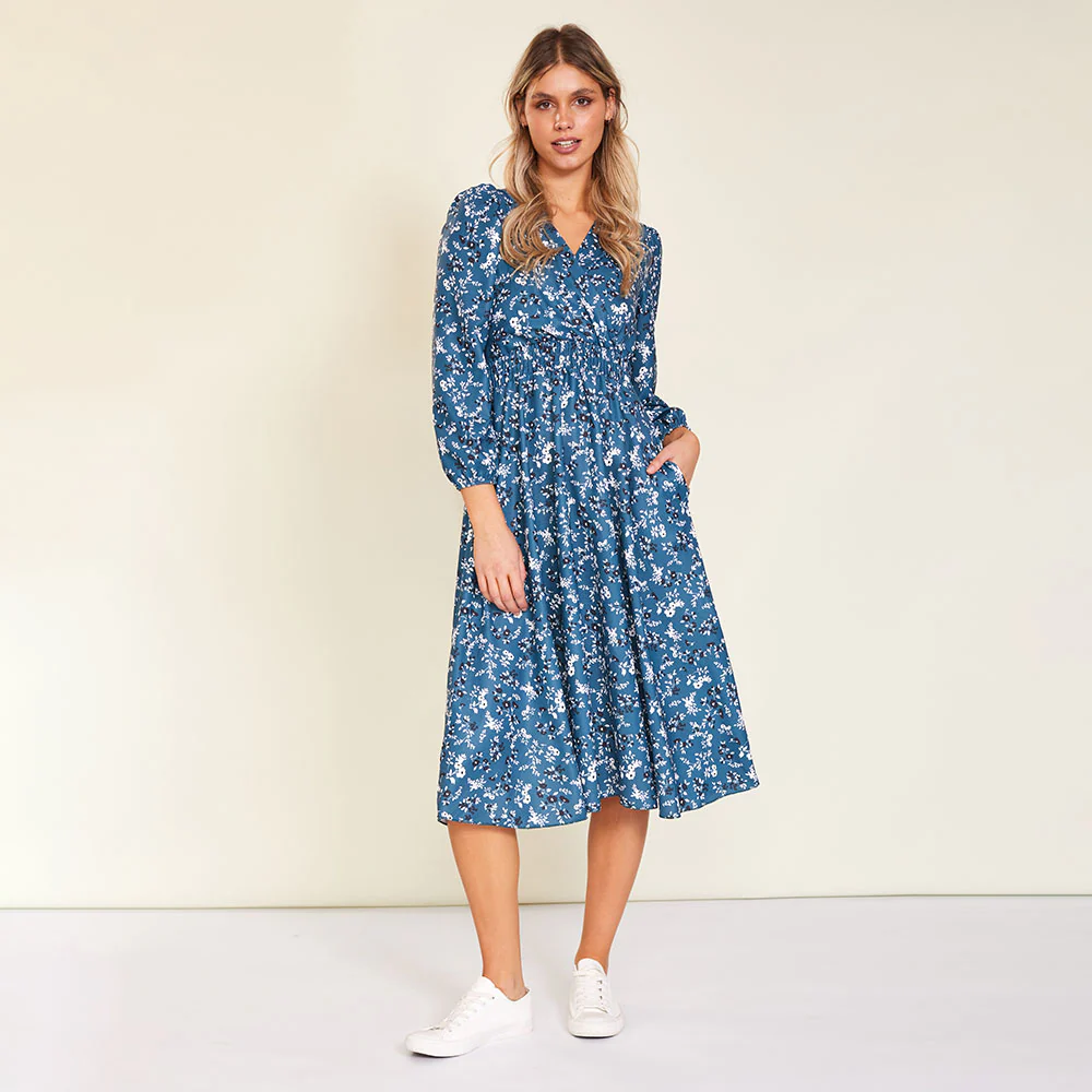 Carrie Dress (Floral Teal) - Image 9