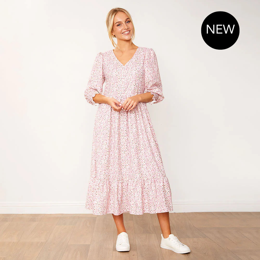 Cheryl Dress (White Floral)