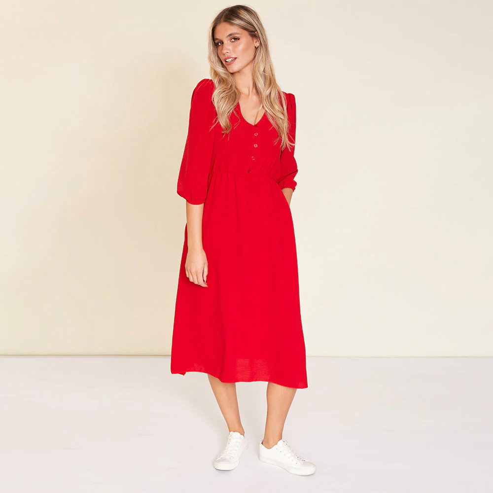 Cindy Dress (Red) - Image 3