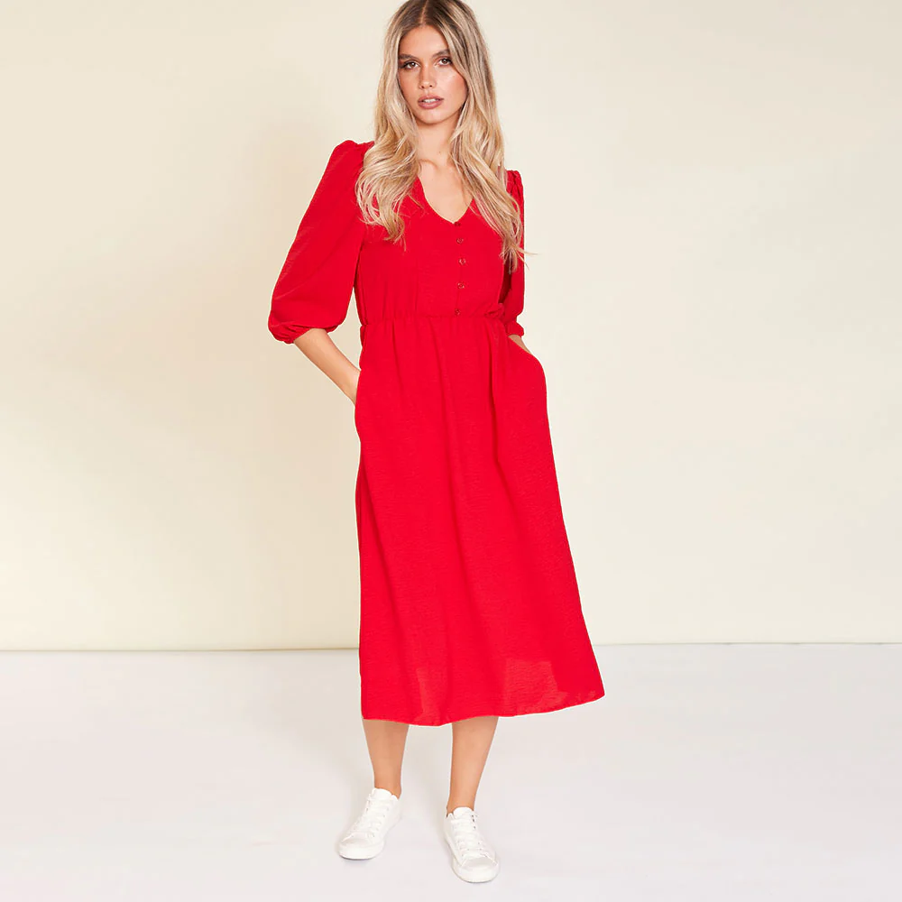 Cindy Dress (Red) - Image 4