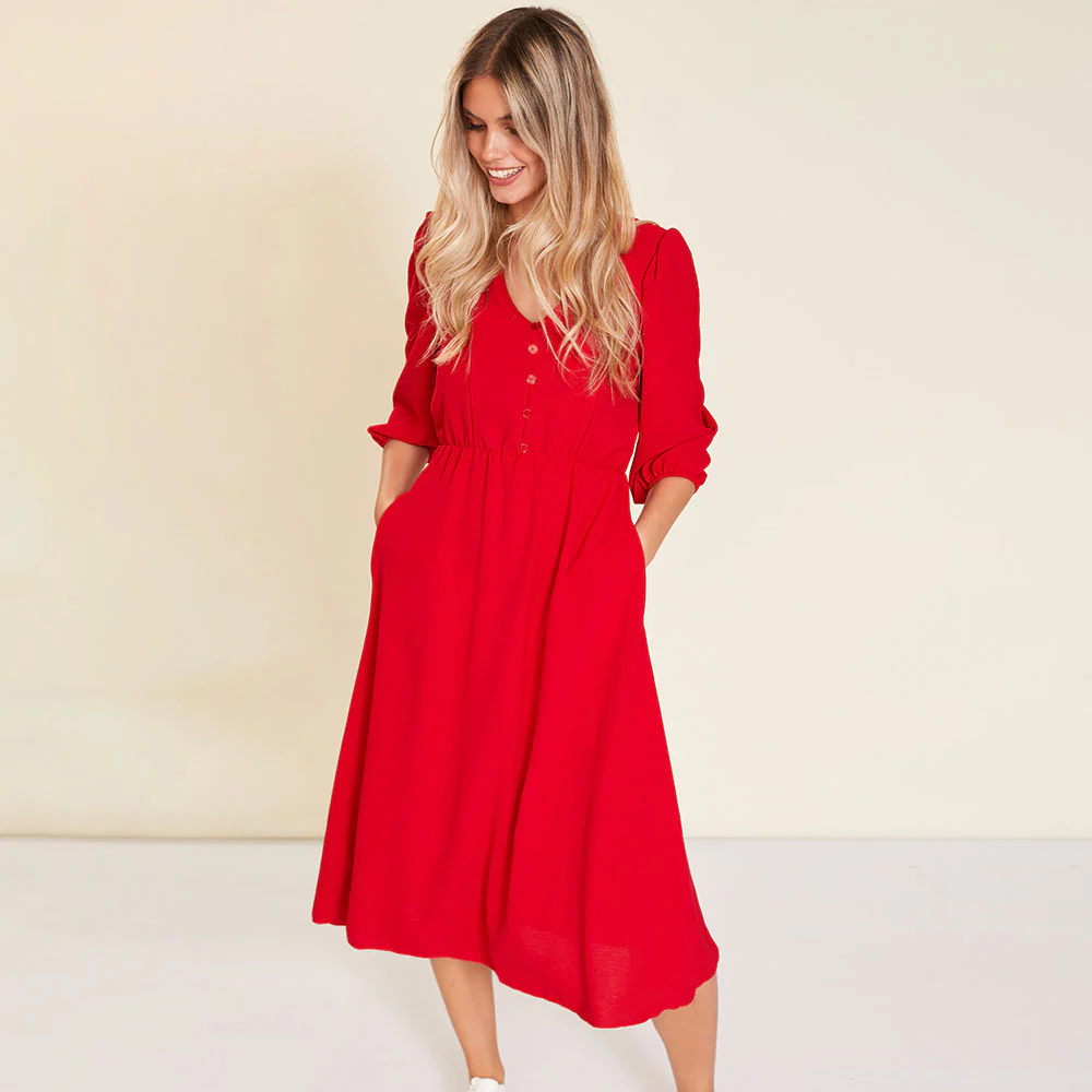 Cindy Dress (Red) - Image 5