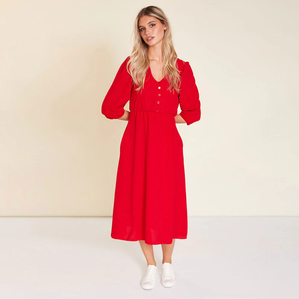 Cindy Dress (Red) - Image 6