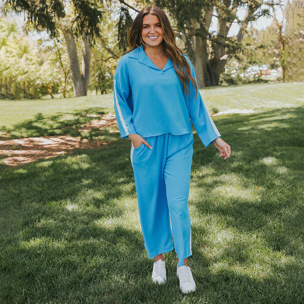 Clara Co-Ord (Blue & White) - Image 6