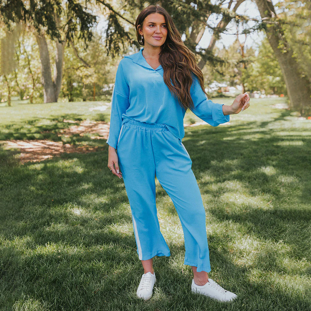 Clara Co-Ord (Blue & White) - Image 8