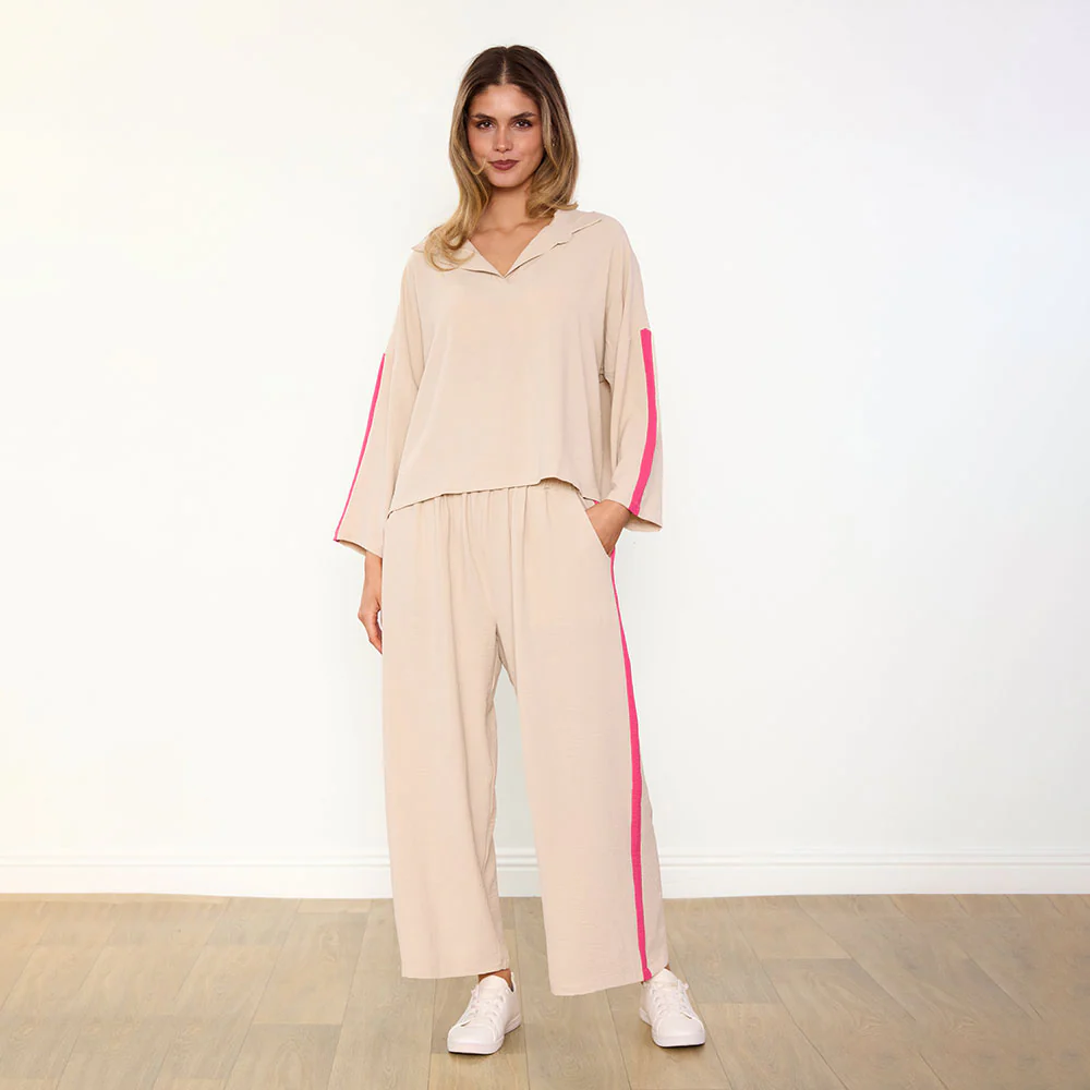 Clara Co-Ord (Cream/Berry) - Image 3