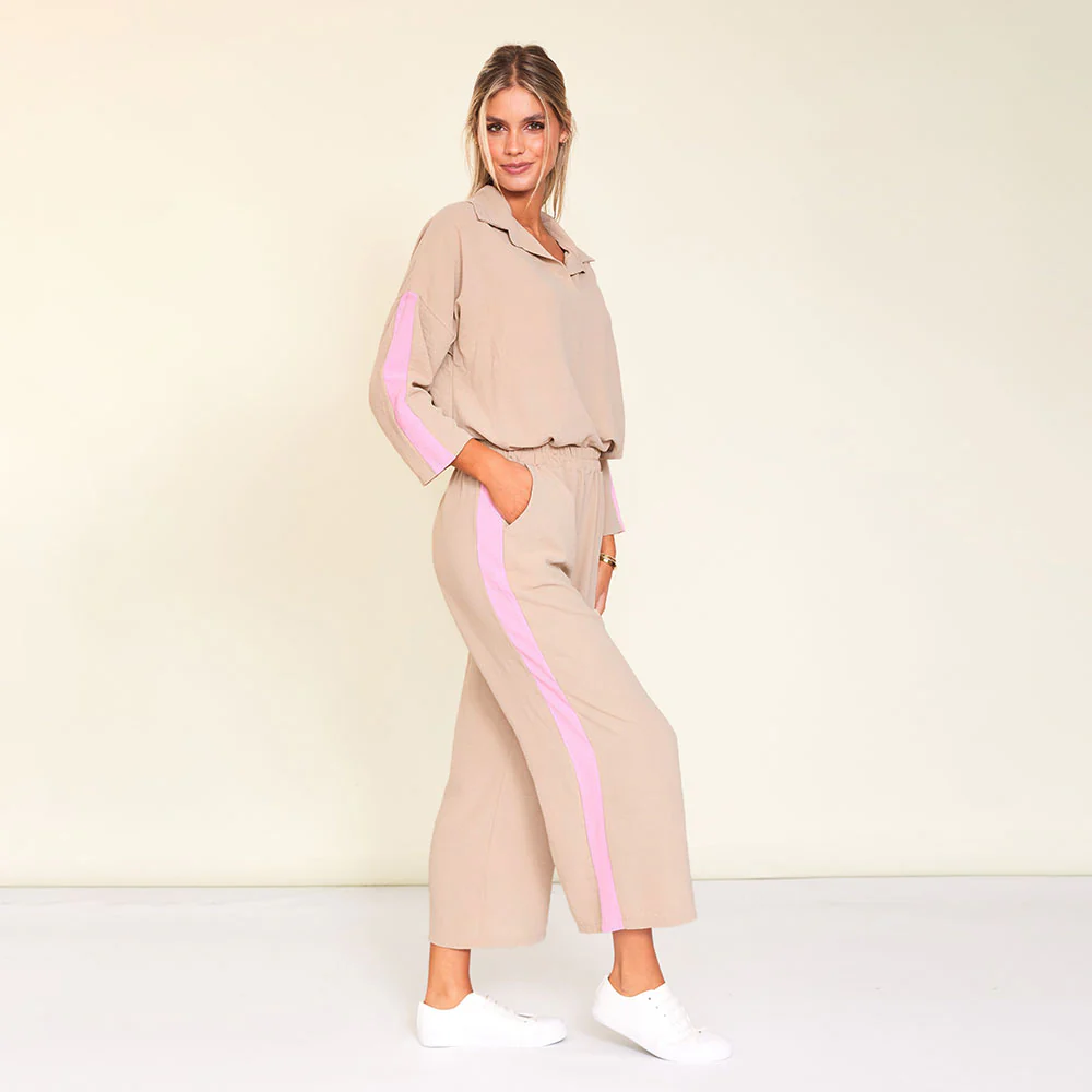 Clara Co-Ord (Cream/Pink Stripe) - Image 3