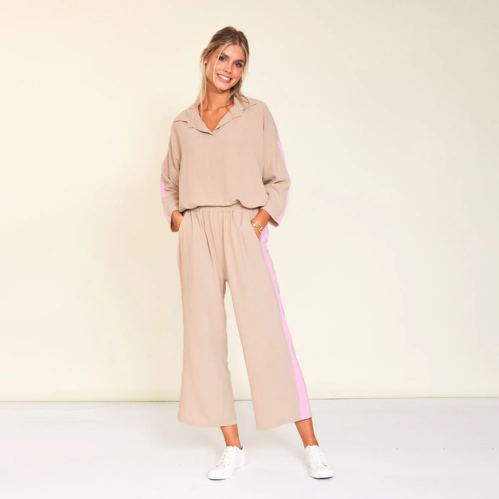 Clara Co-Ord (Cream/Pink Stripe) - Image 4